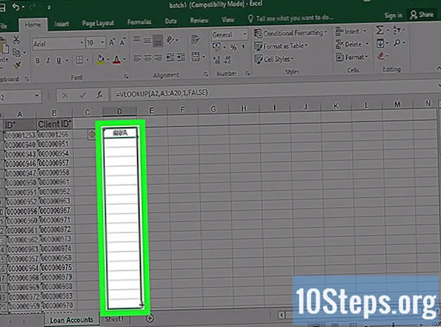Como comparar duas listas no Excel